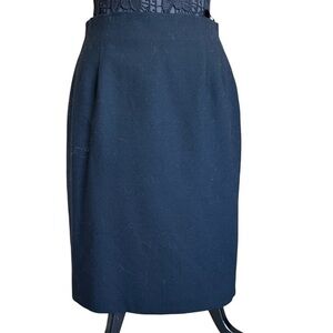 Classiques Entier Black Wool Mini Vintage Fitted Pencil Skirt Size 10